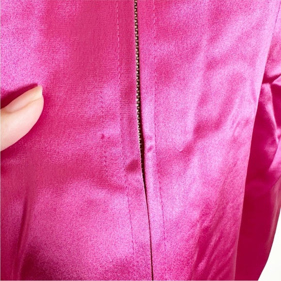 New Cami NYC Roxanne Feather Mini Dress Magnolia Hot Pink Satin 2 - Picture 11 of 12